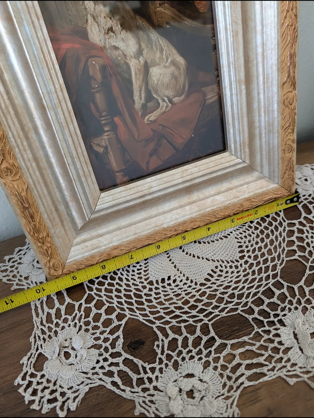 Framed Terrier  Dog Print in Ornate Gold Vintage  Frame